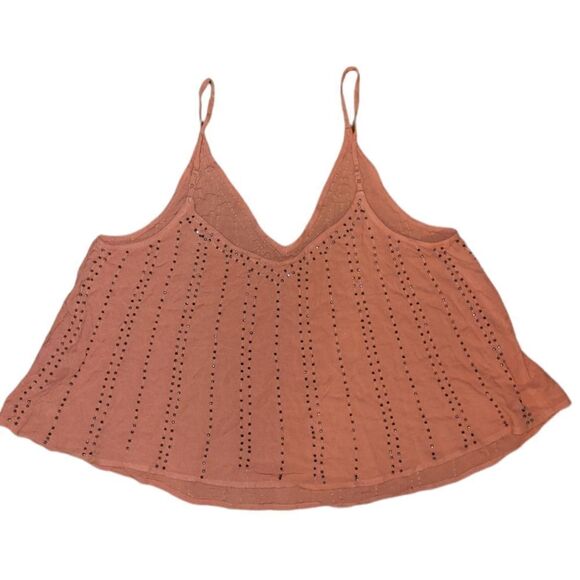 Free People Coral Beaded Embellished Oversized Sleeveless Tank Top M - Picture 10 of 14